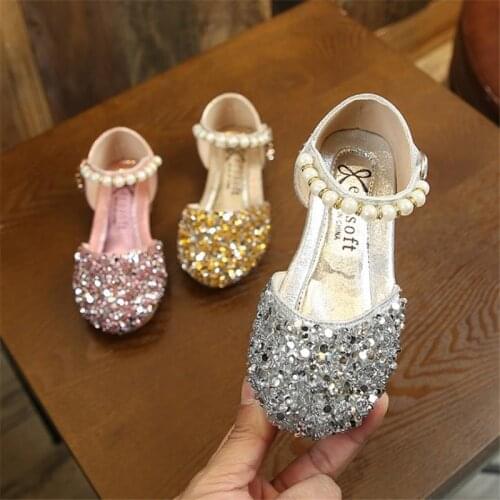 Disney 2021 the spring and autumn period and the girls fashion princess sequined shoes performance shoes cuhk students' shoes