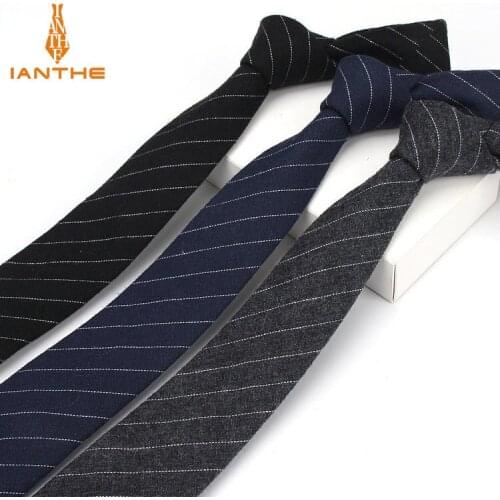 6cm Stripe Mens Neck Ties Neckwear Fashion Formal Wear Business Suit Tie Classic Slim Cravat Cotton Skinny Brand Narrow Tie