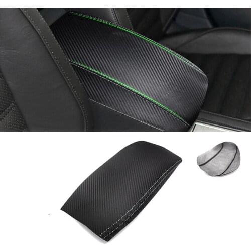 Soft Carbon Texture Leather Armrest Cover For VW Passat 2010 2011 2012 2013 2014 2015 Car Center Armrest Box Cover Sticker Trim