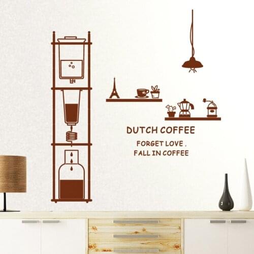 Coffee Shop Sticker Bean Milk tea Decal Cafe Cup Vinyl Art Wall Decals Decor Mural Decoration Break Coffee Glass Decals CA1009