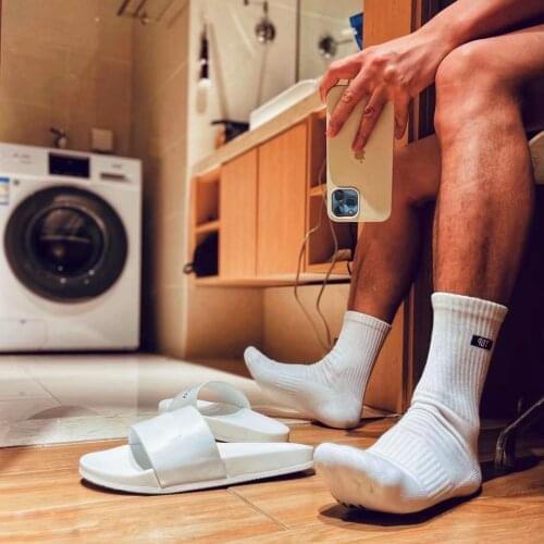 Fashion White Color Top Vers Bottom Letter Sock Sexy Gay Men Sports long Tube football Streetwear Socks Comfortable Socks
