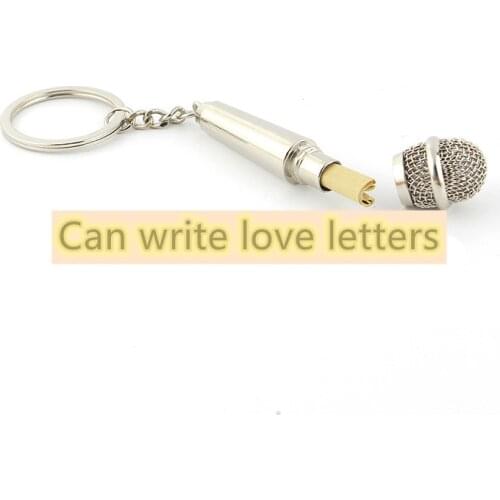 High quality 2021 new metal keychain cute design music gift keychain key ring microphone key ring fashion key chain gadgets
