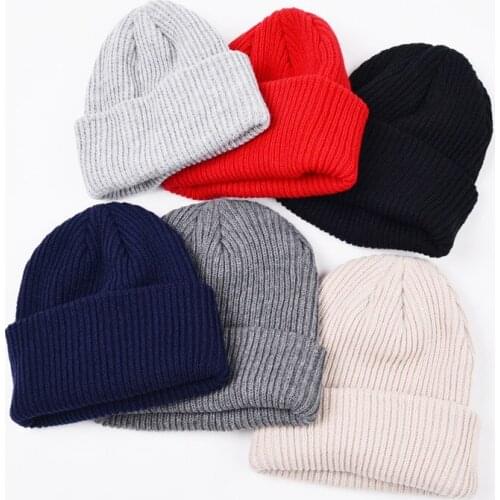 Crimping Solid Color Elasticity Unisex Keep Warm Beanie Hat Fashion New Men Autumn Winter Outdoor Knitted Hat Skull Cap
