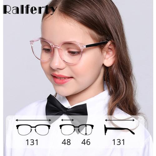 Ralferty Anti Blue Light Glasses Kids Child Girls Glasses Frame TR90 Computer TV Phone Glasses Myopia Optic Spectacle K28059