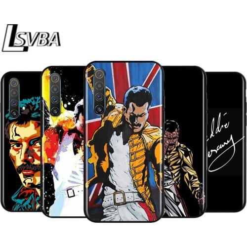 Queen Freddie Mercury Shockproof Cover for OPPO Realme7 7i 6 5 3 2 Pro C1 C2 Black Phone Case Shell Soft Fundas Coque Capa