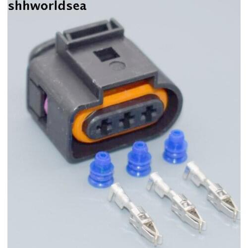 Shhworldsea 3 Pin for VW Waterproof Female Car auto Plug Automotive Wire Electrical 3.5mm Connector 1J0 973 723 1J0973723