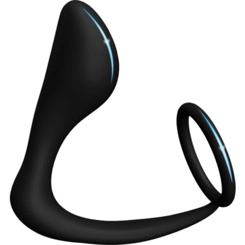 LOAEY Silicone Male Prostate Massager With Cock Ring Anal Butt Plug Adult Erotic Anal Sex Toys For Men Pink / Black Anal Plug