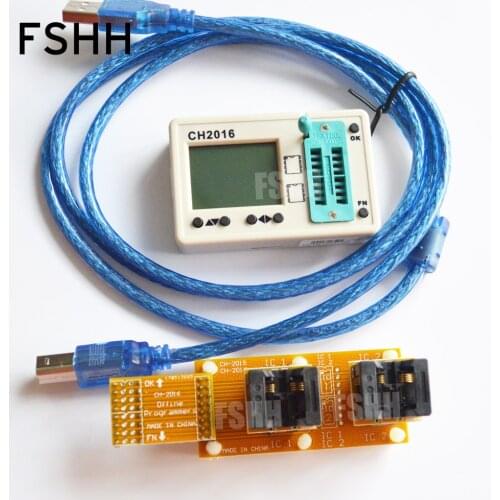 SPI FLASH programmer CH2016 Multi offline programmer+170mil SSOP8+SSOP8 test socket Production 1 drag 2 programmer