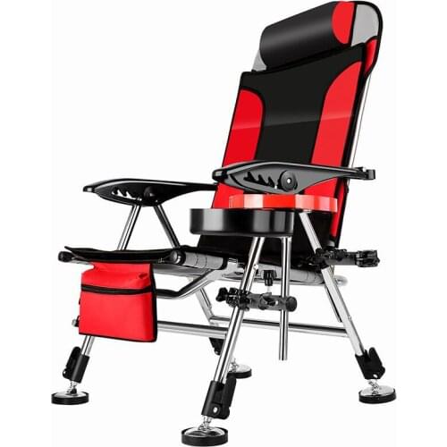 Thick folding fishing chair multi-function ultra light portable table fishing chair all terrain reclining Korean fishing chair