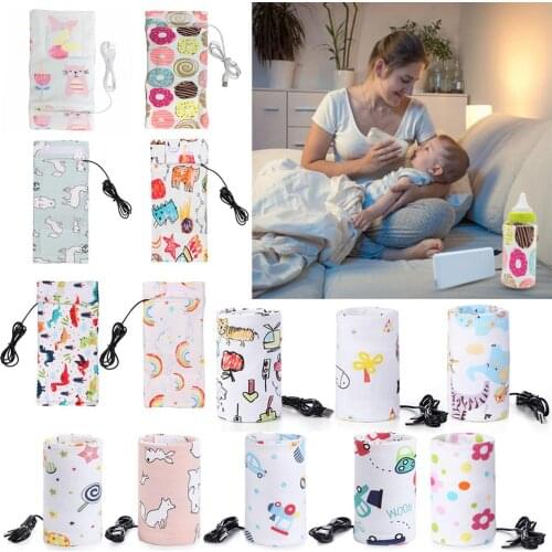 USB Charging Newborn Baby Bottle Warmer Portable Outdoor Infant Milk Feeding Bottle Heated Cover Baby Nursing Insulated Bag