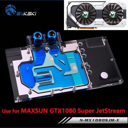 BYKSKI Full Cover Graphics Card Water Block use for Palit/MAXSUN/XENON GTX1080 Super JetStream 8G/ GTX1070TI GameRock 8G RGB