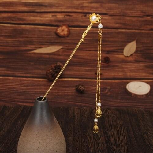 Gold Metal Hair Clip Feather Tassel Hairpin Headpiece for Women Girls Hair Sticks Party Headdress Hair Styling Accessories