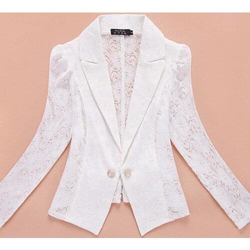 Women Blazers Suit Lace Patchwork Embroidered elegant outerwear women casual