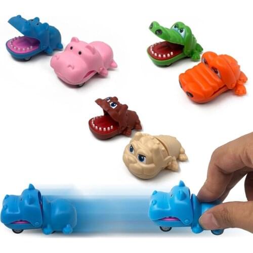 1pc explosion models cartoon inertia animal mini rally car crocodile hippo evil dog giveaway small gift