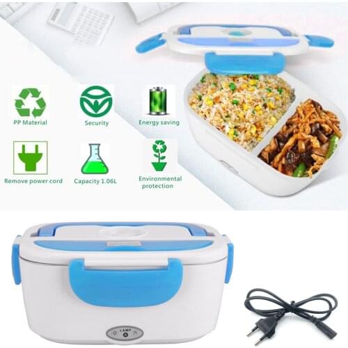 2 in 1 Car& Home Electric Heated Lunch Box Portable 12V 110V 220V Boxes Food Heater Rice Container US Plug/EU Plug