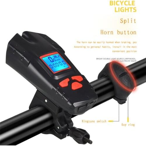 2020Model Light Computer Speedometer Light USB Rechargeable Bicycle Front Light Flashlight LED Warning Bicycle Tail Light