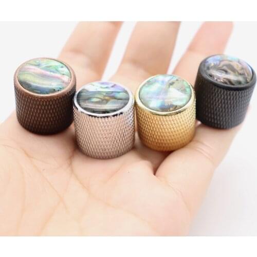 4pcs Metal Guitar Knobs Abalone top With Inlaid Shell Guitar Knobs