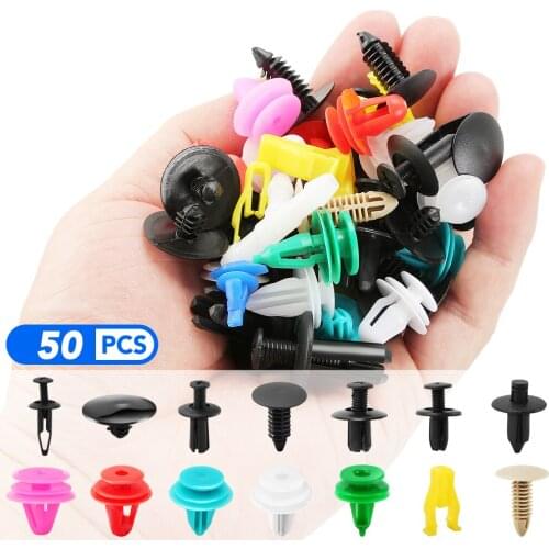 50Pcs Universal Mixed Auto Fastener Clips Car Accessories for Mitsubishi Ralliart Outlander ASX Mirage Lancer Evolution 10 9 Etc