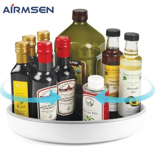 AIRMSEN 360° Rotating Storage Rack Multifunctional Seasoning Organizer Shelf Oilproof Non-slip Kitchen supplies Holder For Home
