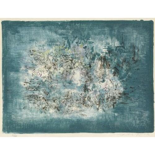 Free shipping abstract blue mountain landscape oil painting canvas painting prints printed on canvas wall art decoration picture