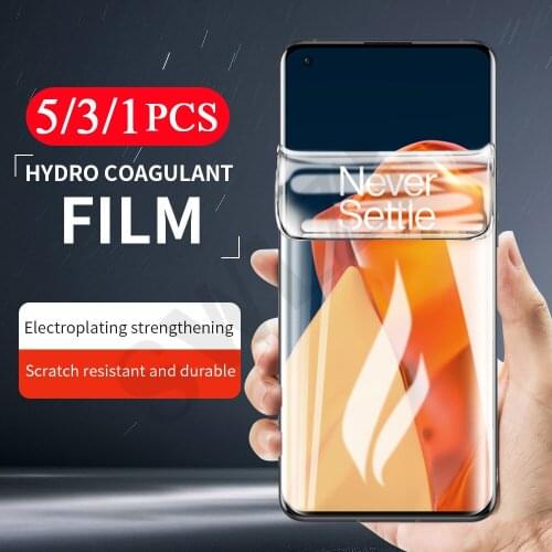 5-1Pcs soft full cover hydrogel film for oneplus 7 7T 8 8T plus 9 pro 9E 9R Not Glass Nord N10 N100 6 6T phone screen protector