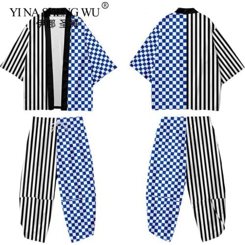 Cardigan Yukata Male Streetwear Style Harajuku Japanese Fashion Kimonos Men Cardigan Blouse Haori Obi Samurai Suit Asian Clothes