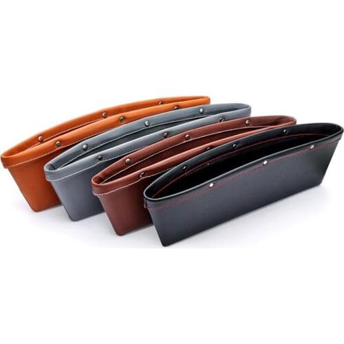 Car Seat Crevice Pockets 4 Color PU Leather Leak-Proof Storage Box Car Organizer Universal Car Seat Side Gap Pocket