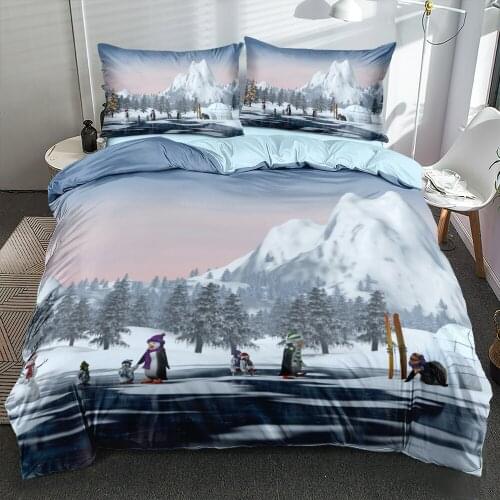 3D Duvet/Quilt Cover Sets Bedding Sets Comforter Cover Pillow Shams Full Twin Single Double Size Custom Snowman Bedclothes