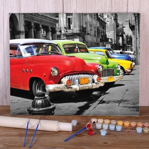 Red Umbrella Rose Flower DIY Painting By Numbers Package Oil Paints 50*70 Oil Painting Decoration For Children Handiwork Art