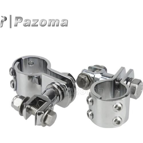 Chrome 1 1/4" 1 1/2" 1 1/8" Foot Peg Adapter Engine Guard Footrests Mount Clamps Metric Motorcycles Male Mount-Style 38mm 32mm