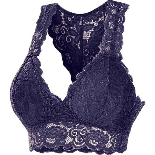 Lace Bralette Top S-3XL Wireless Push Up Bra Womens Underwear Sexy Plus Size Vest Crop Bra Lingerie V-Neck бесшовный бюстгалтер
