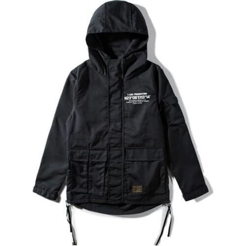 Jacket Men Military Jacket with Multiple Pockets and Side Zippers Streetwear Rock Punk Autumn Spring