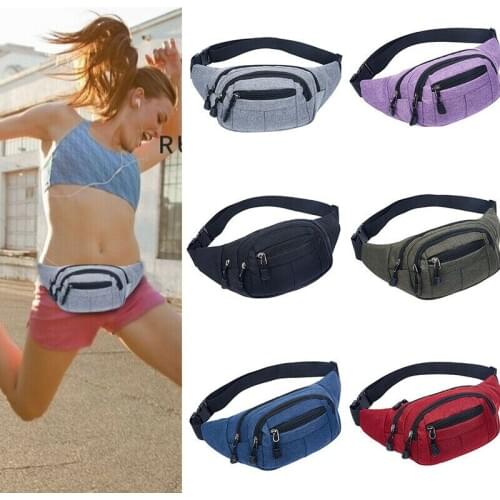 2019 Newest Hot 3 Zippers Travel Bum Bag Fanny Pack Waist Bag Zipped Outdoor Sports Shoulder Bag Pouch