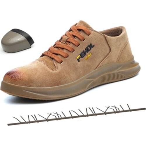 Autumn Mens Outdoor Breathable Mesh Steel Toe Anti Smashing Safety Shoes Mens Light Puncture Proof Breathable Work Shoes Boot