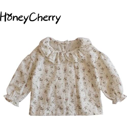 Autumn New Ruffled Collar Jacquard Shirt Girl Baby Infant Western Style Shirt baby girl blouse