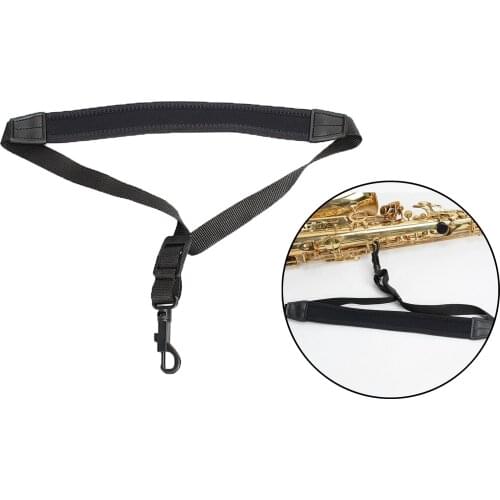 Premium Saxophone Neck Strap Handmade Breathable Pad & Plastic Hook Less Stress Sax Strap