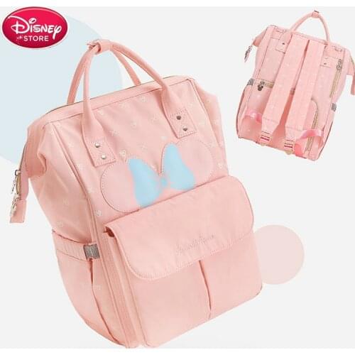 Disney Diaper Backpack for Moms Baby Bag Maternity for Baby Care Nappy Bag Travel Stroller USB Heating Classic Bagpack Knapsack