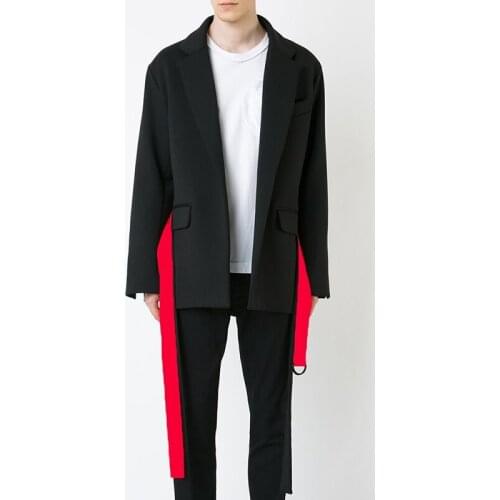 S-6XL!! 2019 mens stylish suits have an oversize straight oversize belt with a retro and thick autumn/winter style