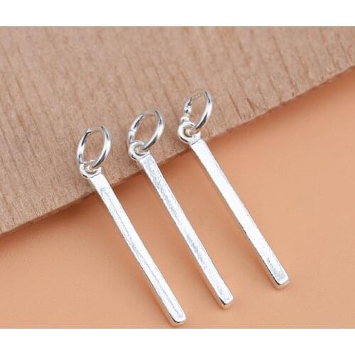 S925 sterling silver jewelry accessories, square pendant, handmade DIY string beads made of materials bracelet necklace pendant