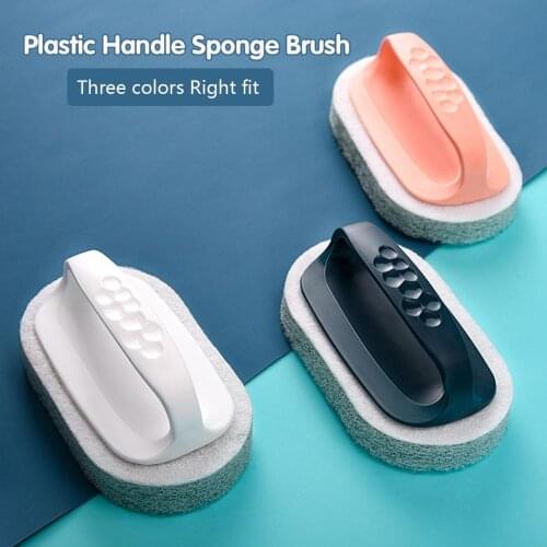 Kitchen Cleaning Bathroom Toilet Kitchen Glass Wall Cleaning Bath Brush Plastic Handle Sponge Bath Bottom Bathtub Brush