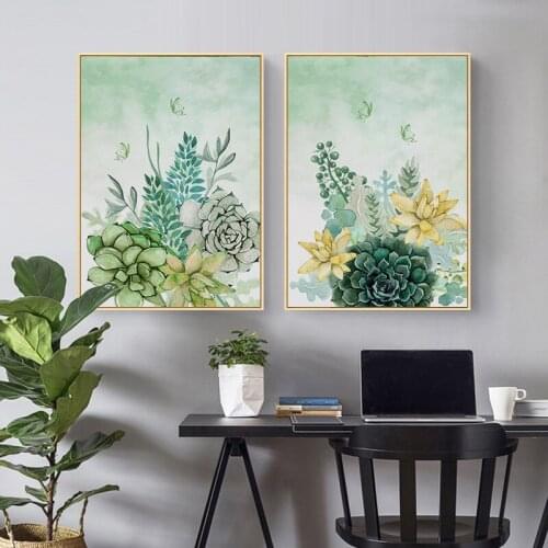 Scandinavaian Plant Leaf Abstract Canvas Painting Home Art Posters Bedroom Corridor Stickers Nordic Decoration Posters a