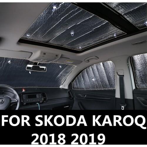 For SKODA KAROQ 2018 2019 Sun visor Sunscreen heat insulation Visor Car window Sun visor Aluminum foil Auto Accessories