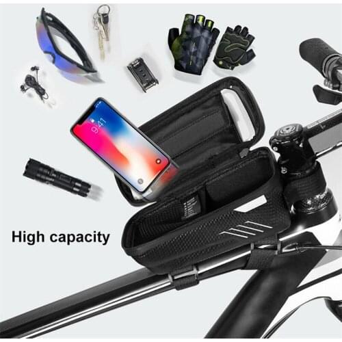 Bike Bag Frame Front Top Tube Cycling Bag Waterproof Phone Case Touchscreen MTB Pack Bicycle Accessories