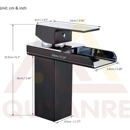 Vidric Matte Black Chrome Waterfall Basin Faucet Bathroom Mixer Tap Sink Faucet Single Handle Mixer Tap Toilet Mixer Tap