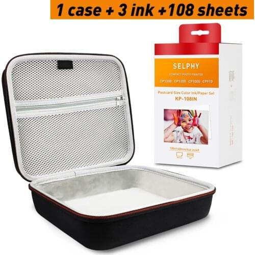Carrying Protective Case for Canon SELPHY CP1200 & CP1300 Wireless Compact Photo Printer Waterproof EVA Travel Storage Bag