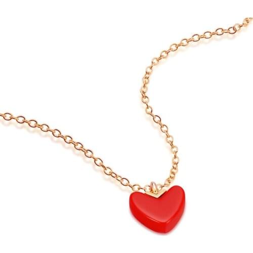 Fashion Tiny Dainty Red Heart pendant Chocker for Women 925 sterling silver Chain Smalll Love Necklace on neck Bohemian Jewelry
