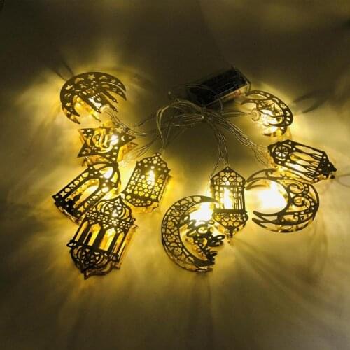 10Led Ramadan string light Moon Palace Led String Eid Mubarak Ornament Islamic Muslim Festival Party Home Decor 5.4 foot