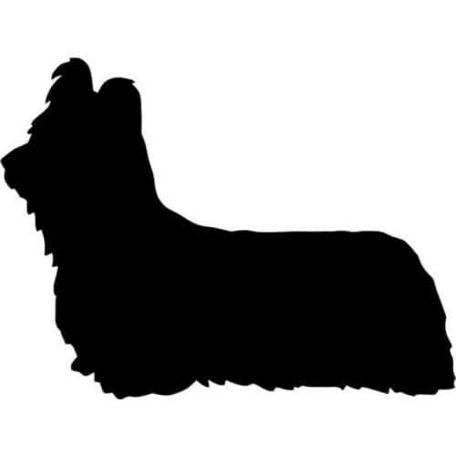12.6*9.5CM Skye Terrier Dog Vinyl Decal Cute Reflective Car Stickers Truck Car Styling Decoration Black/Silver S1-0395