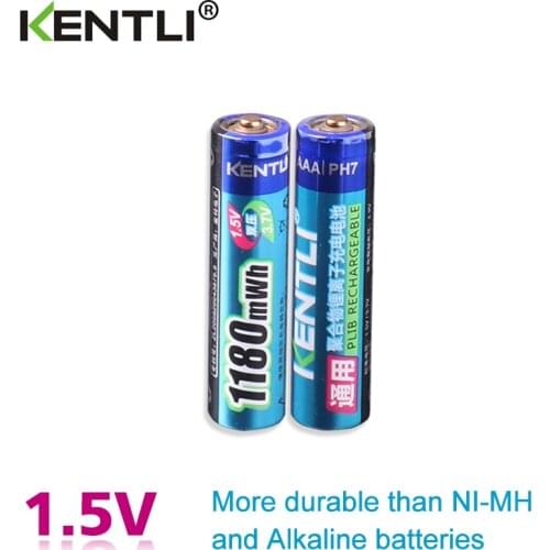 2 pcs/lot Low self discharge KENTLI 1.5V AAA 1180mWh polymer li-ion Rechargeable Batteries battery