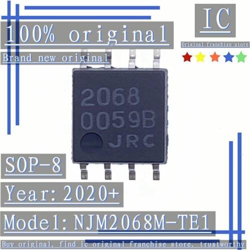 2020+100% Brand new original 10PCS-100PCS NJM2068M-TE1 2068 SOP-8 Low Noise Dual Operational Amplifier